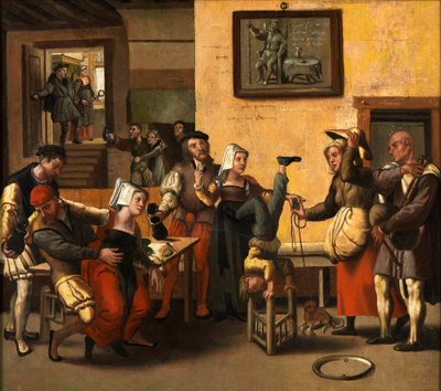 An Inn with Acrobats and a Bagpipe Player by Unbekannt Unbekannt